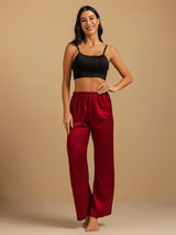 [Wine] SilkSilky-AU 19Momme Machine-Washable Silk Women's Sleep Shorts 009