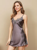 Pure Silk Split Hem Nightgown Slip Dress