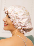 SilkSilky-AU Pure Silk Sleep Cap Floral 002