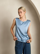 [Grayish Blue] SilkSilky-AU Sleeveless Round Neck Camisole 003