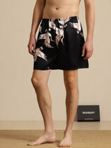 [Black] SilkSilky-AU Men's Sleep Shorts 001