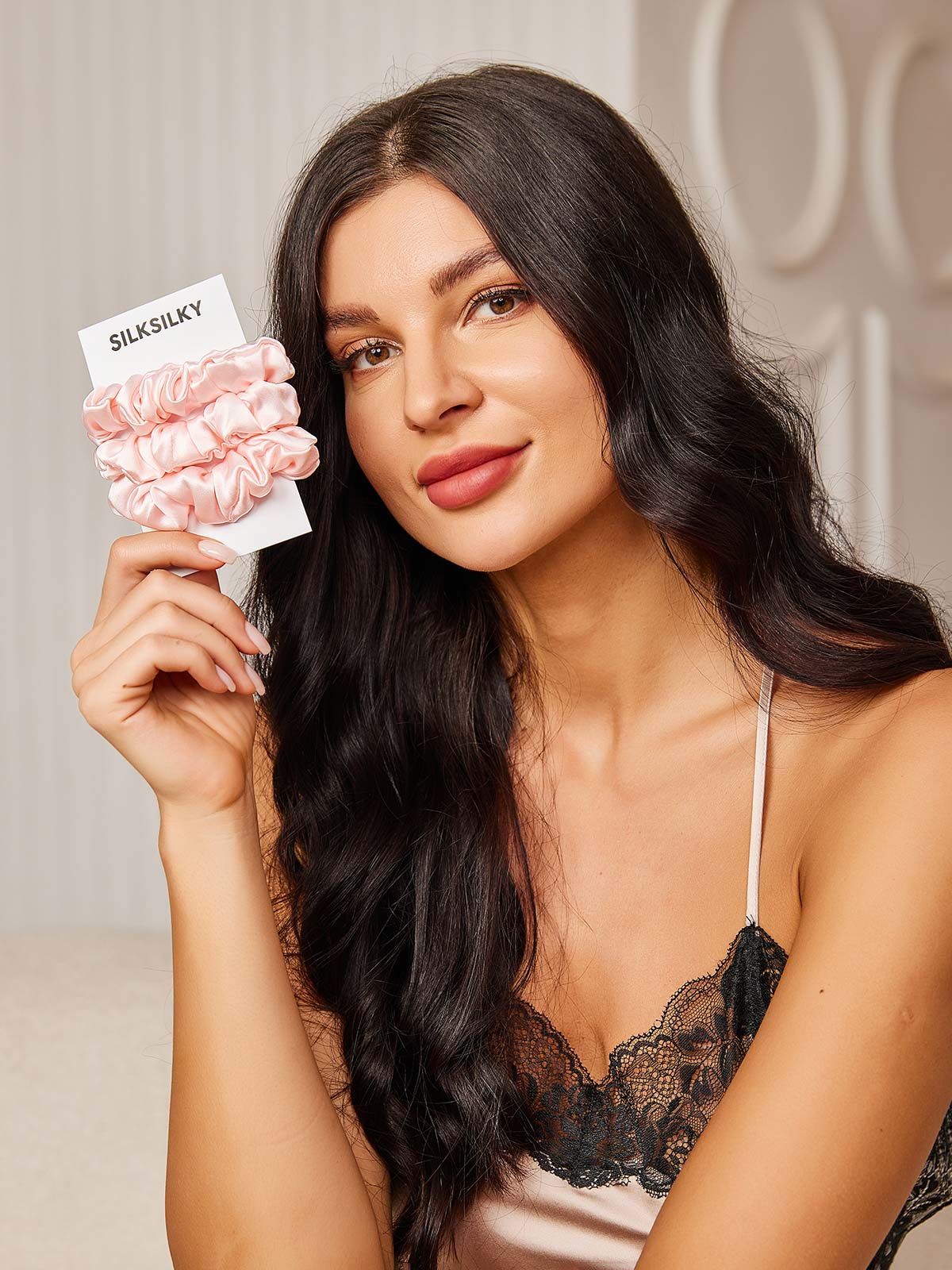 [Light Pink] SilkSilky-AU 19Momme Pure Silk Scrunchie 001