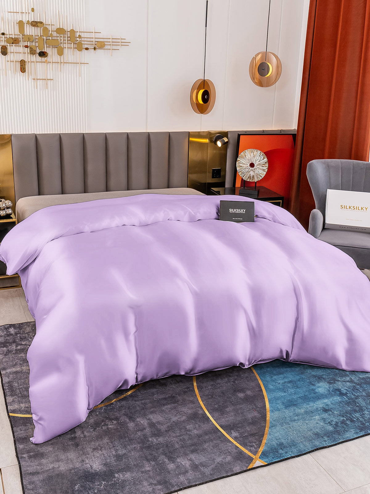 [Lavender] SilkSilky-AU 19Momme Duvet Covers 002