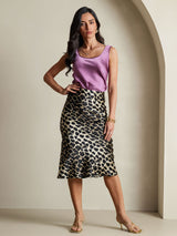 [Leopard] SilkSilky-AU 19Momme Pure Silk Skirt 007,