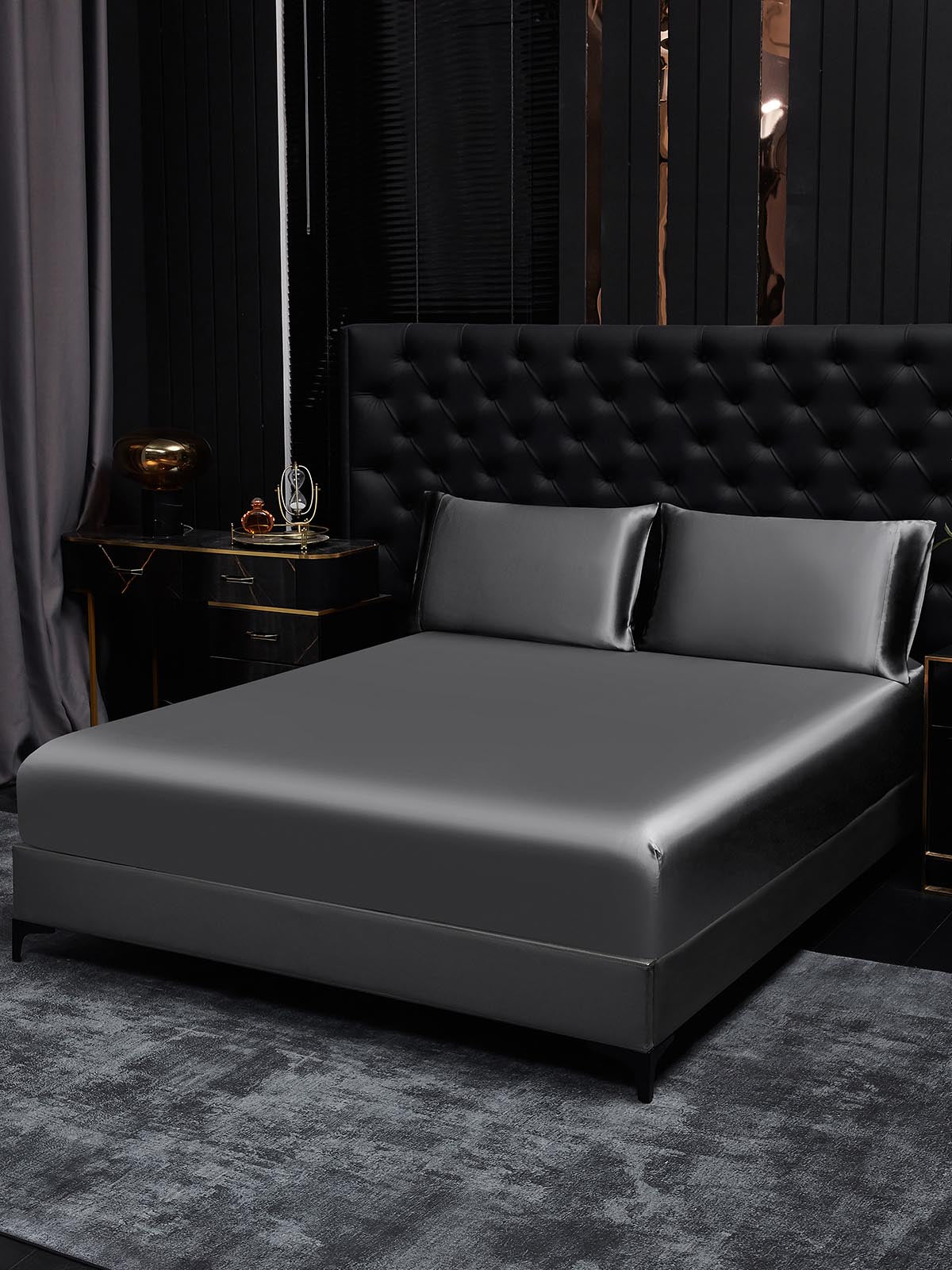 [Dark Gray] SilkSilky-AU 19Momme Pure Silk Bedding Set 001