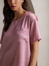 [Pale Mauve] SilkSilky-AU Short Sleeve Round Neck Women's Pyjamas 009