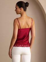 [Wine] SilkSilky-AU Spaghetti Strap V Neck Camisole 002