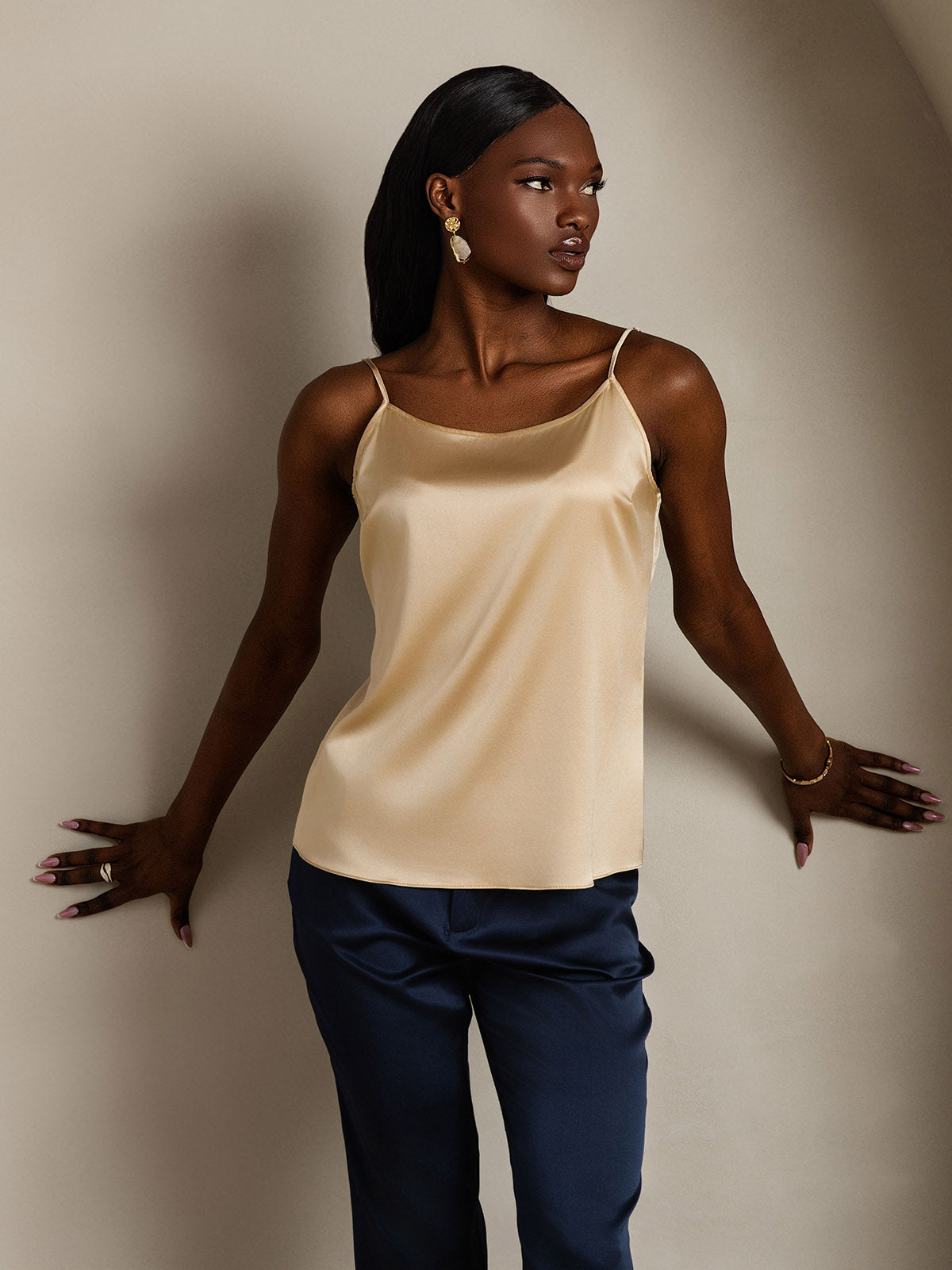 [Champagne] SilkSilky-AU 19Momme Silk Camisoles 005