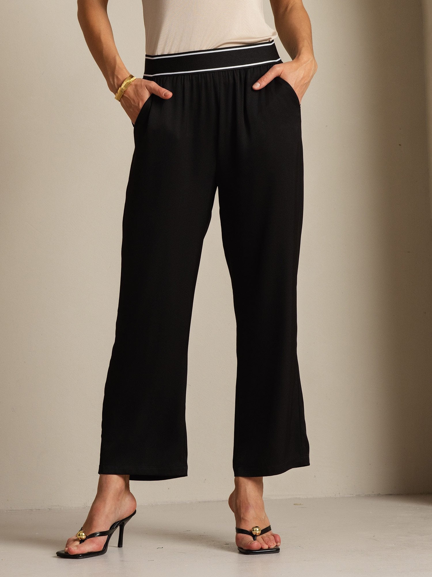 [Black] SilkSilky-AU 22Momme Silk Womens Pants 009