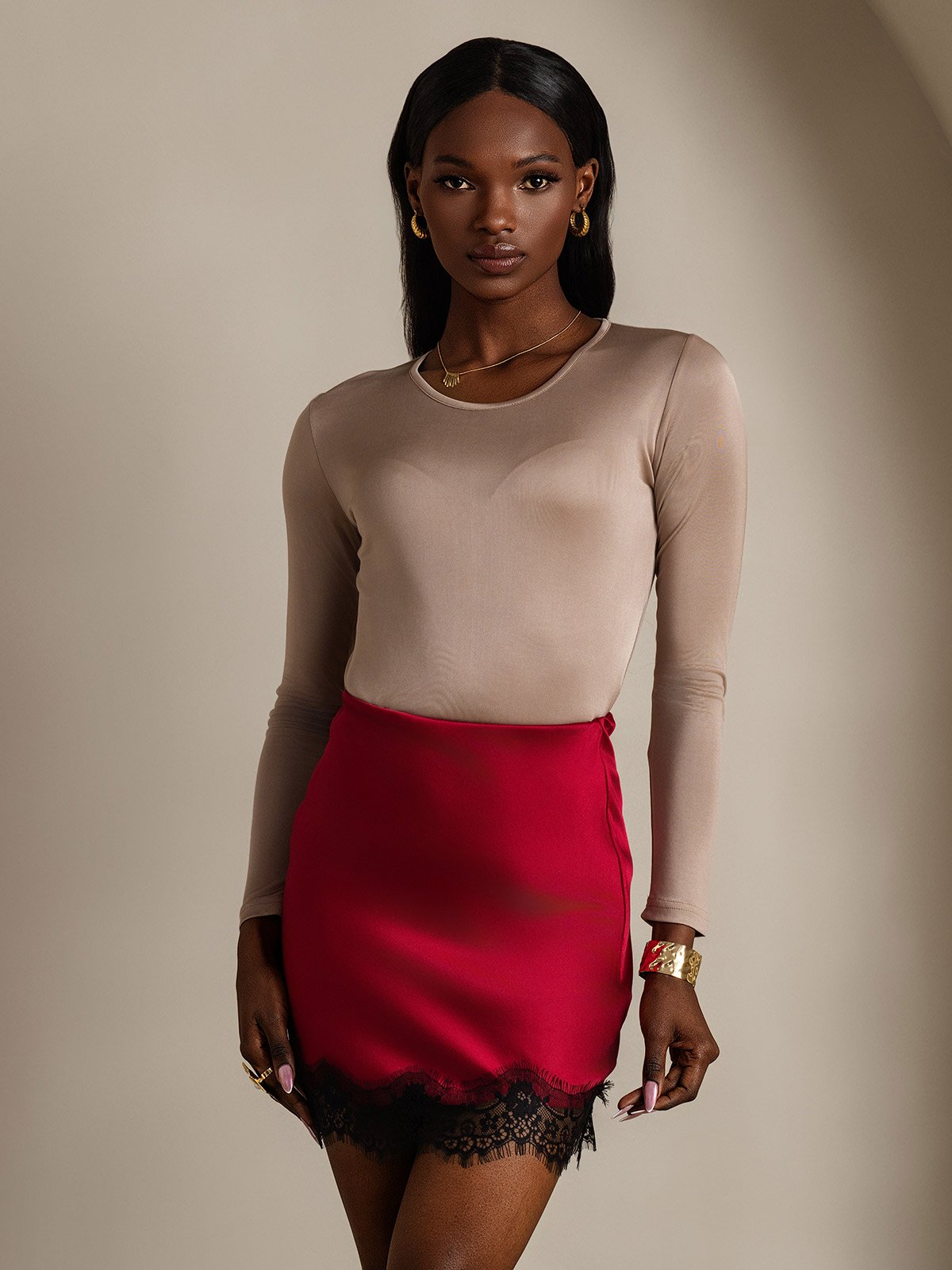 [Wine] SilkSilky-AU 19Momme Silk Skirt 003