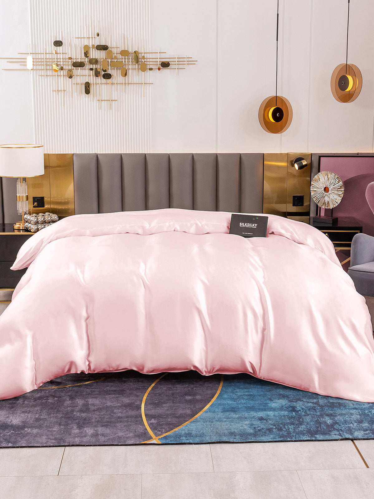 SilkSilky AU 19Momme Pure Silk Duvet Cover Pink 003