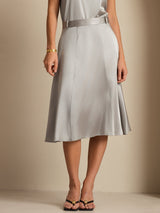 [Griffin Gray] SilkSilky-AU 19Momme Stretch Silk Charmeuse Skirt 003