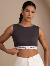 [Gray] SilkSilky-AU Sleeveless Crew Neck Camisole 004