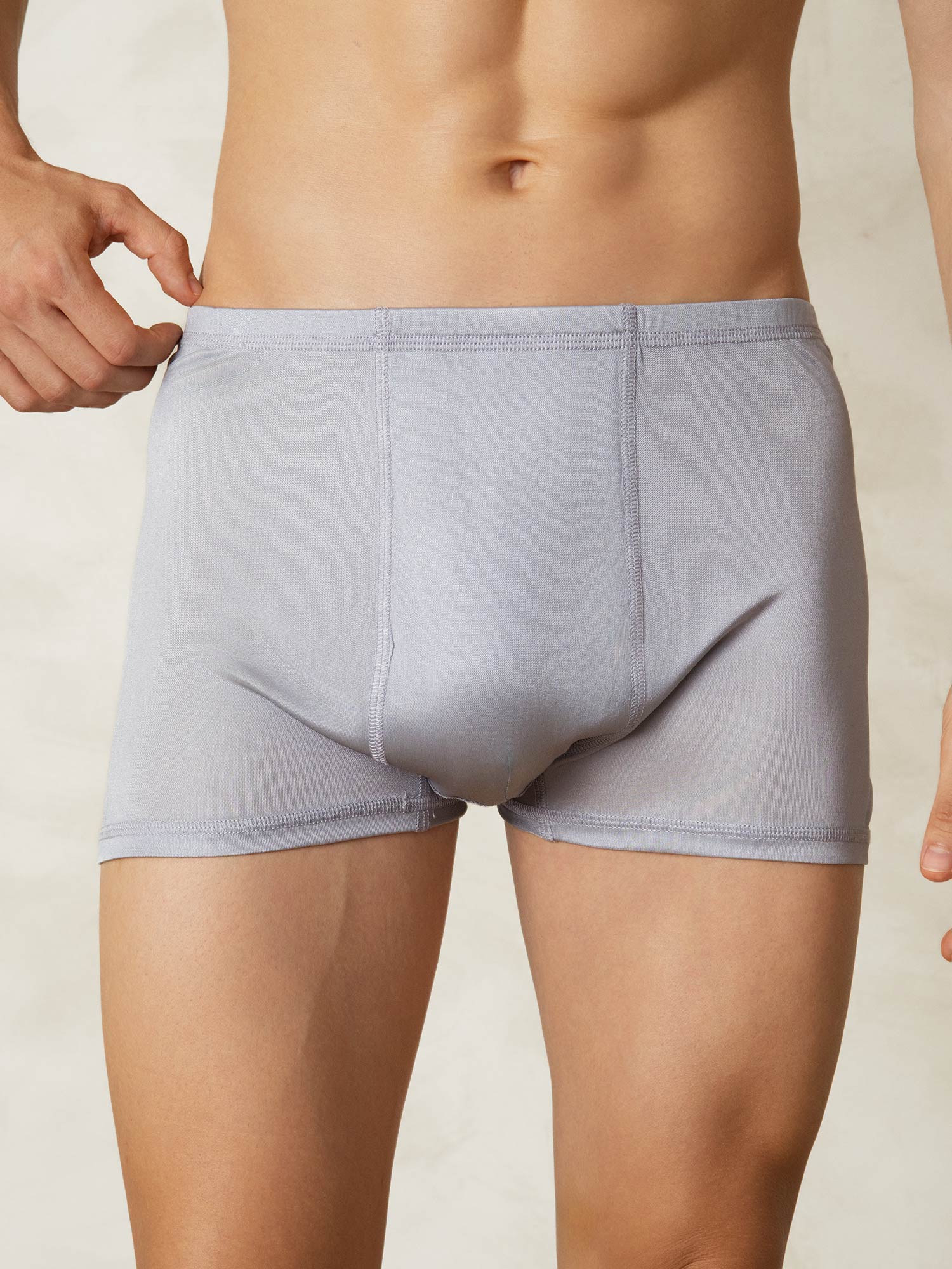 [Gray] SilkSilky-AU Silk Knitted Mens Underwear 001
