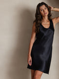 SilkSilky AU Pure Silk Sleeveless Round Neck Dress Black 004