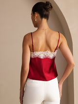 [Wine] SilkSilky-AU Spaghetti Strap V Neck Camisole 002
