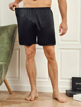 [Black] SilkSilky-AU Men's Sleep Shorts 003