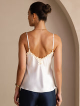 [White] SilkSilky-AU Sleeveless V Neck Camisole 002
