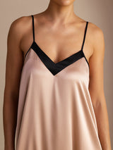 [Tuscany] SilkSilky-AU Spaghetti Strap V Neck Dress 003