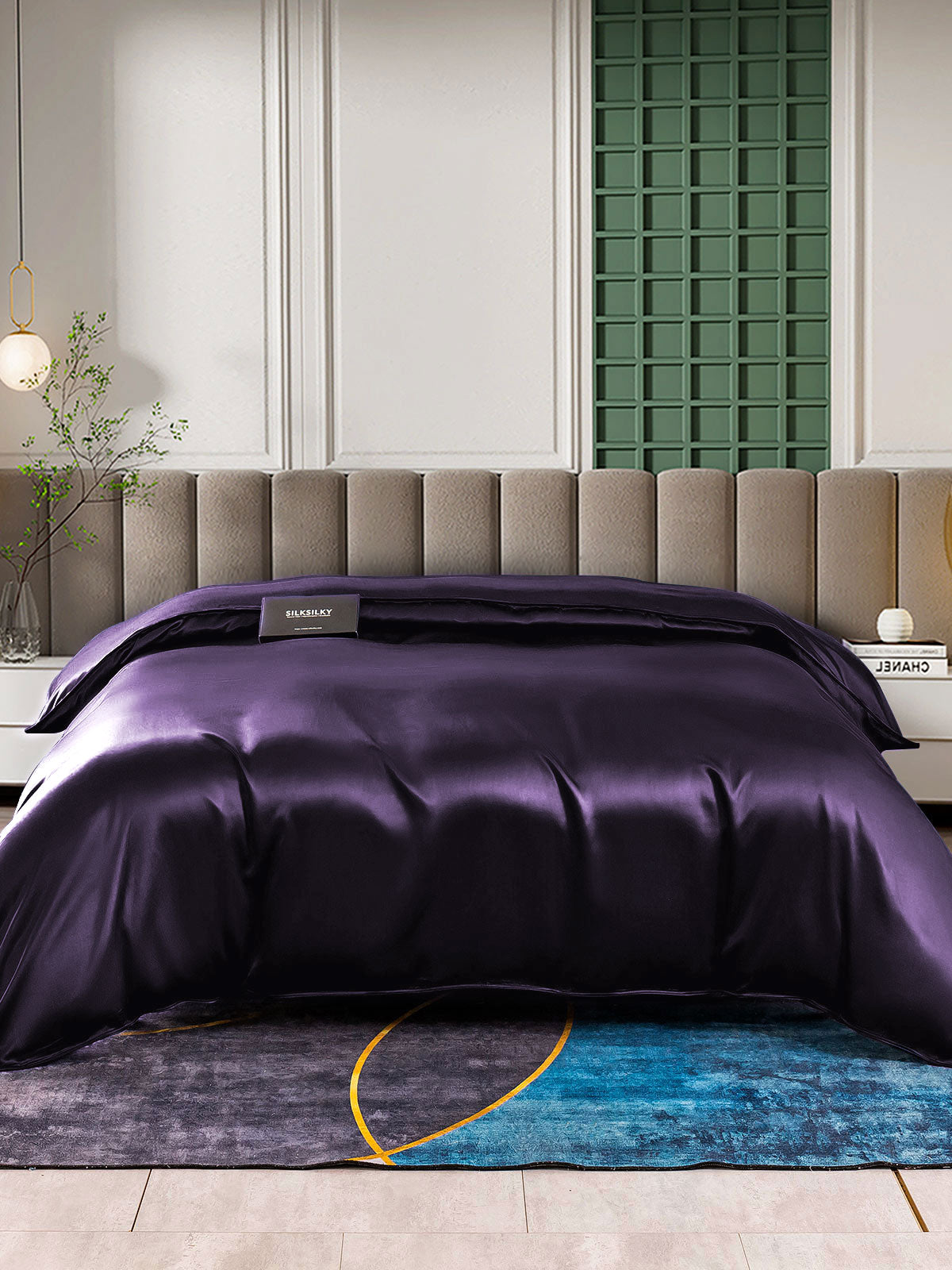 SilkSilky AU 25Momme Pure Silk Duvet Cover DeepPurple 002