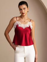 [Wine] SilkSilky-AU Spaghetti Strap V Neck Camisole 001