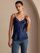 [Dark Blue] SilkSilky-AU Spaghetti Strap V Neck Camisole 004