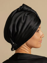 [Black] SilkSilky-AU Hair Towel Wrap 002