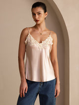 [Pink] SilkSilky-AU Sleeveless V Neck Camisole 003