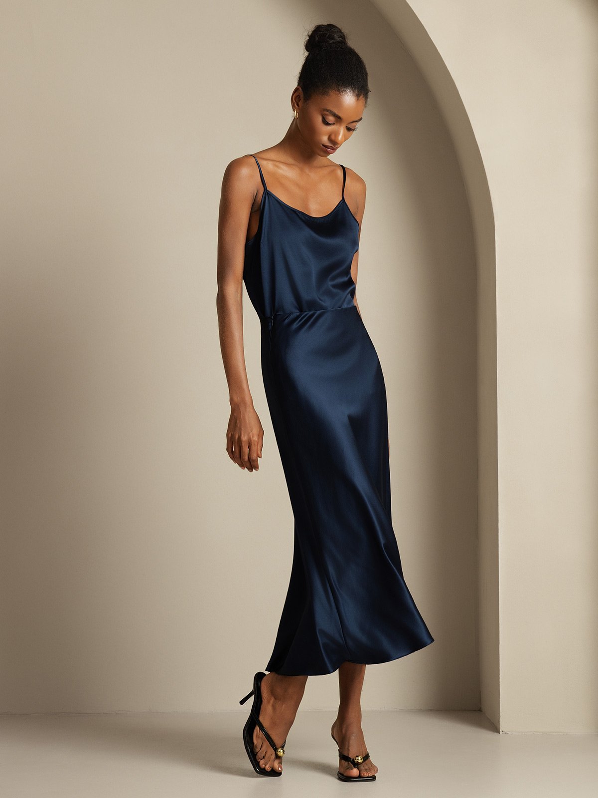 [Dark Blue] SilkSilky-AU 19Momme Pure Silk Womens Outfit Sets 001,