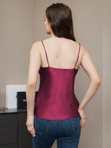 [Fuchsia] SilkSilky-AU Spaghetti Strap V Neck Camisole 002