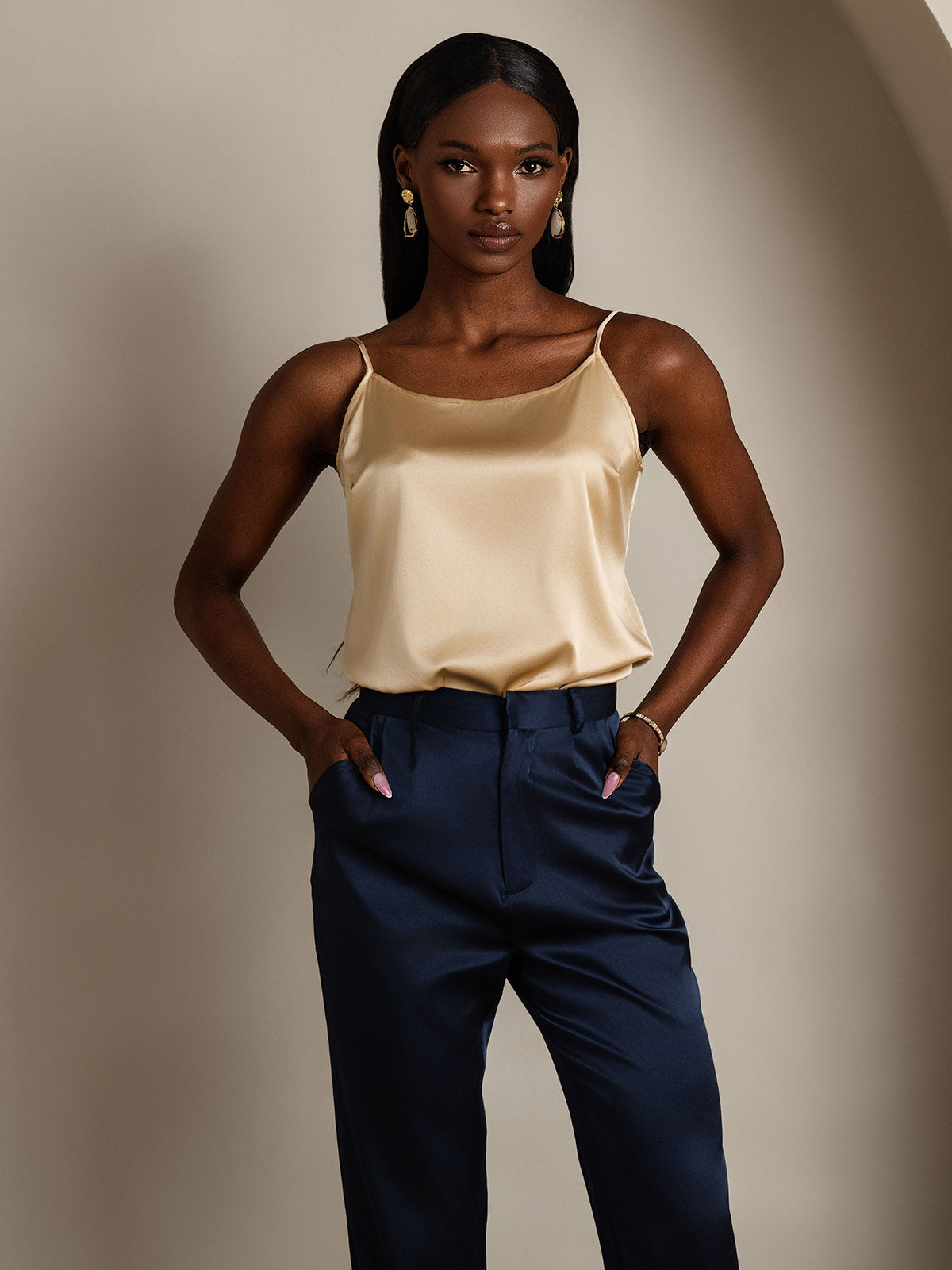 [Champagne] SilkSilky-AU 19Momme Silk Camisoles 006