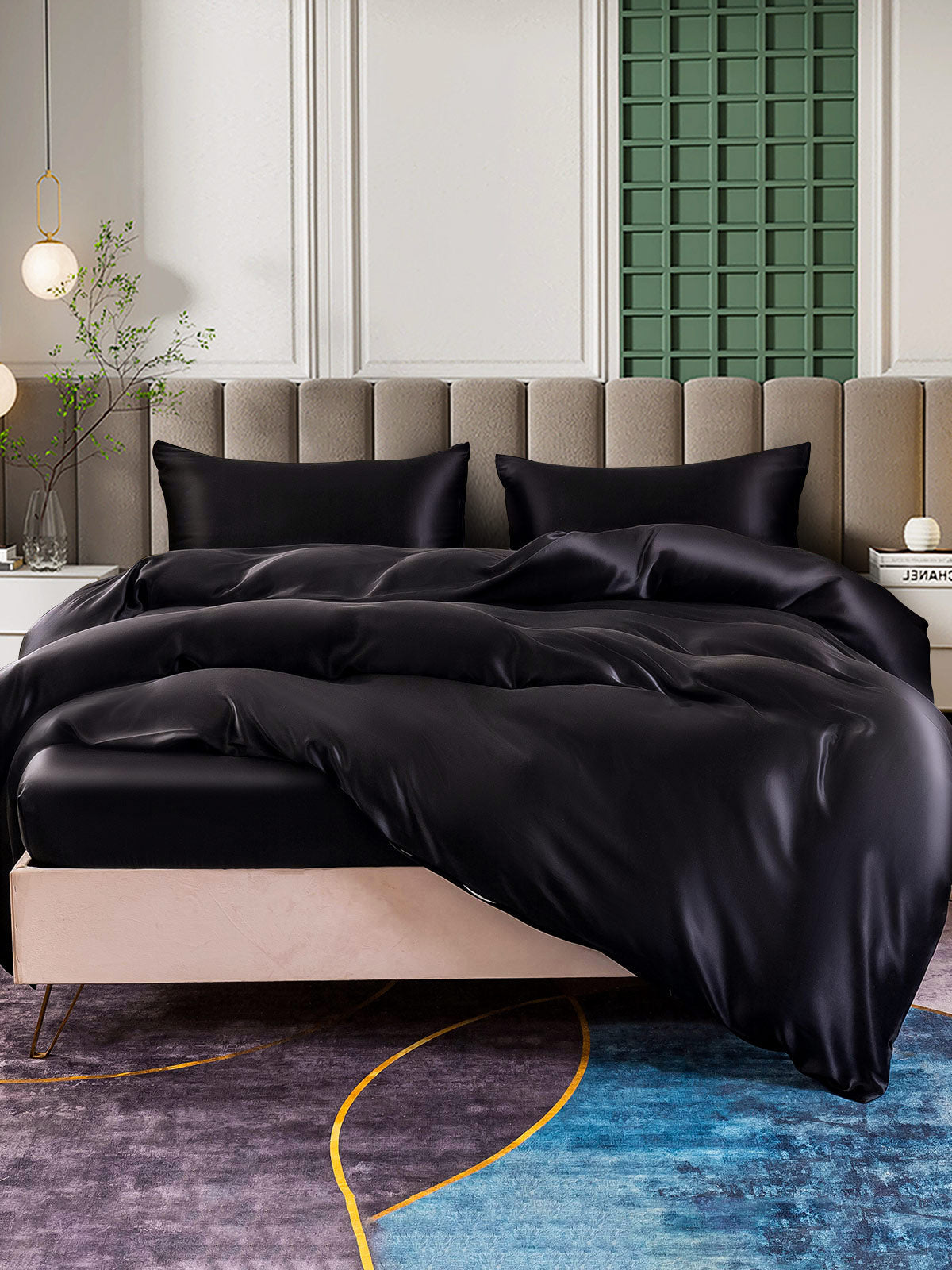 [Black] SilkSilky-AU 25Momme Bedding Set 005
