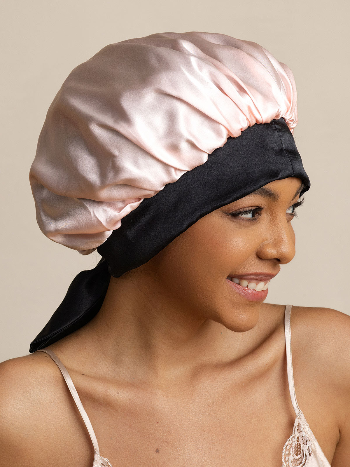 SilkSilky-AU Pure Silk Sleep Cap Pink 003