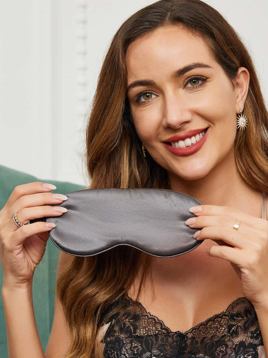 SilkSilky-AU 19Momme Pure Silk Eye Mask DarkGray 005