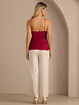 [Wine] SilkSilky-AU Sleeveless V Neck Camisole 005