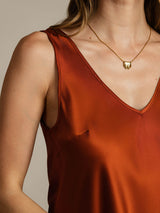 [Caramel] SilkSilky-AU Sleeveless V Neck Camisole 005