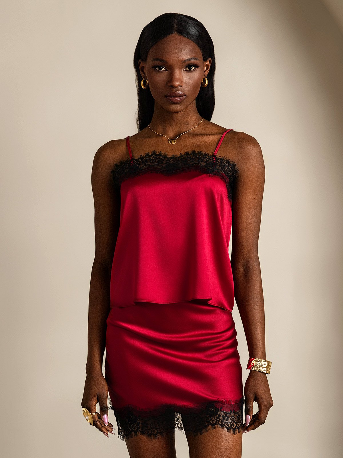 SilkSilky-AU 19Momme Silk Camisole Set Wine 005