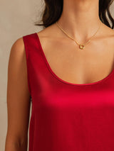 [Wine] SilkSilky-AU 19Momme Machine-Washable Silk Sleeveless Scoop Neck Women's Pyjamas 004