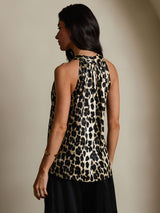 [Leopard] SilkSilky-AU 19Momme Silk Womens T-Shirt 002,