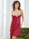 SilkSilky AU Pure Silk Sleeveless V Neck Nightgown Wine 003