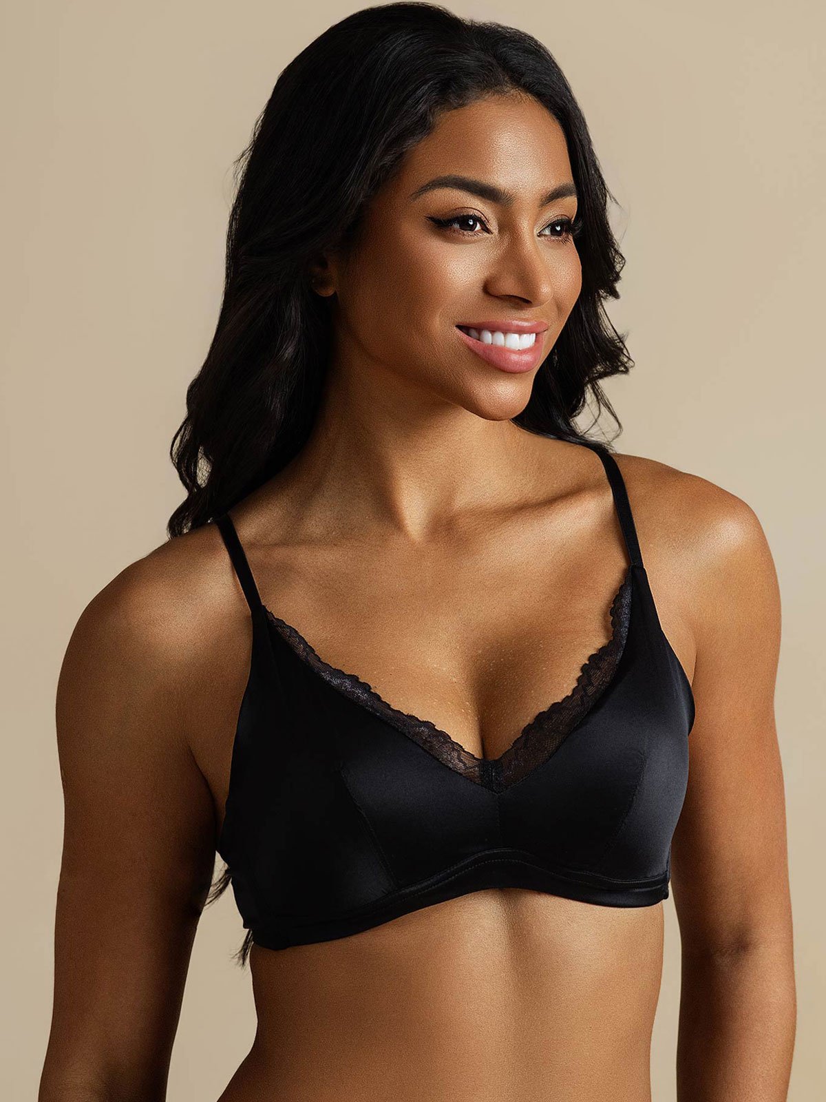 [Black] SilkSilky-AU Pure Silk Bra 001