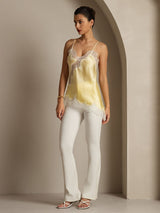 [Light Yellow] SilkSilky-AU Spaghetti Strap V Neck Camisole 008