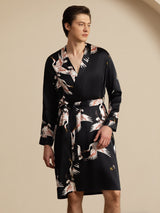 [Black] SilkSilky-AU 19Momme Mens Robe 001