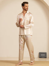 [Champagne] SilkSilky-AU Long Sleeve Notch Collar Men's Pyjamas 005
