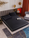 SilkSilky AU 19Momme Pure Silk Bedding Set Black 001