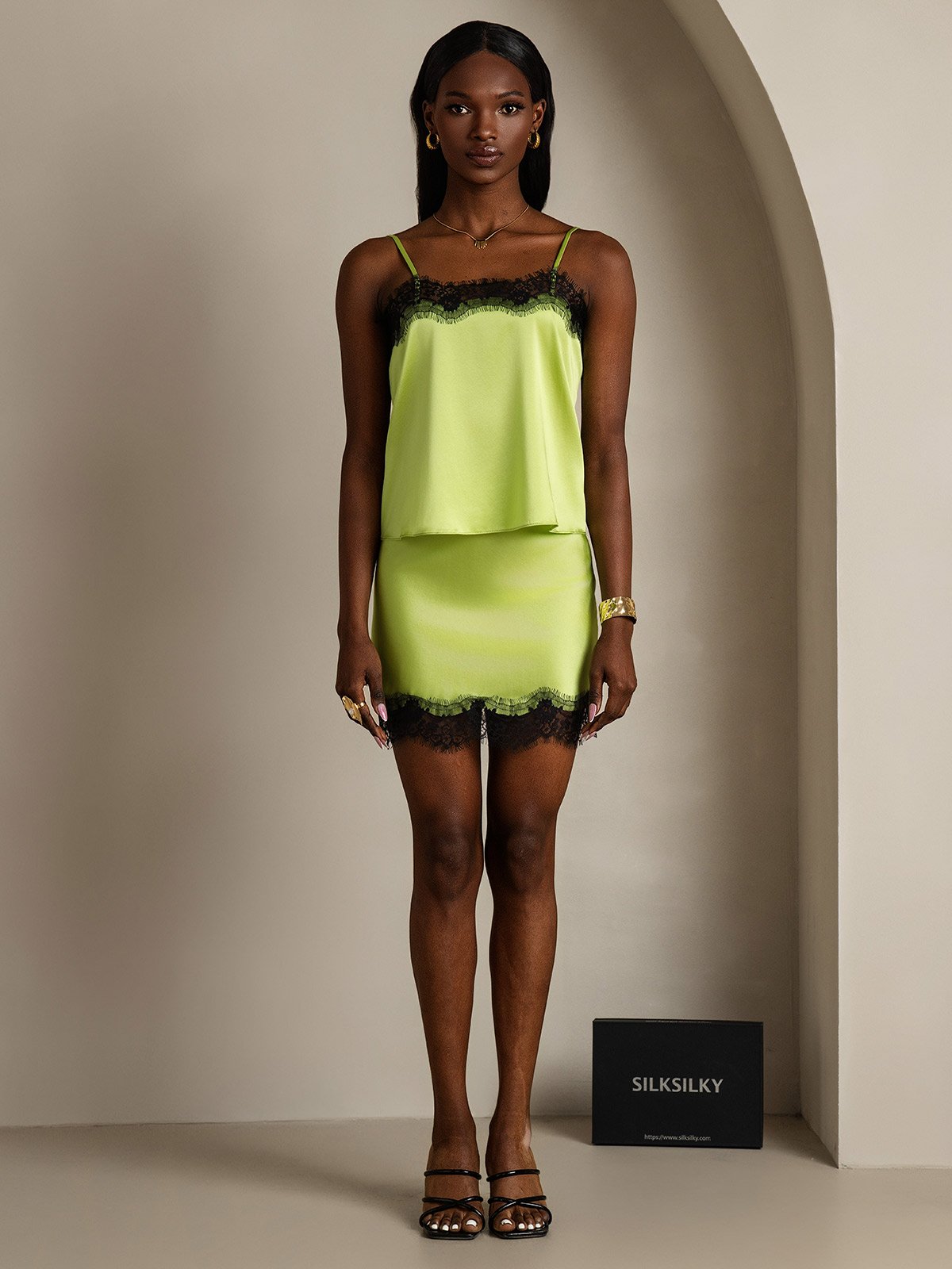 [Mint Green] SilkSilky-AU 19Momme Silk Skirt 007