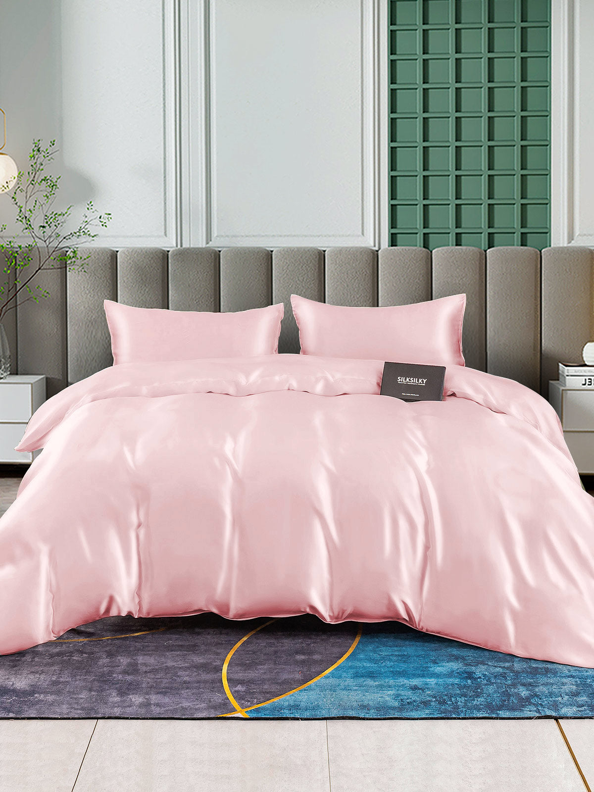 SilkSilky AU 25Momme Pure Silk Bedding Set Pink 002