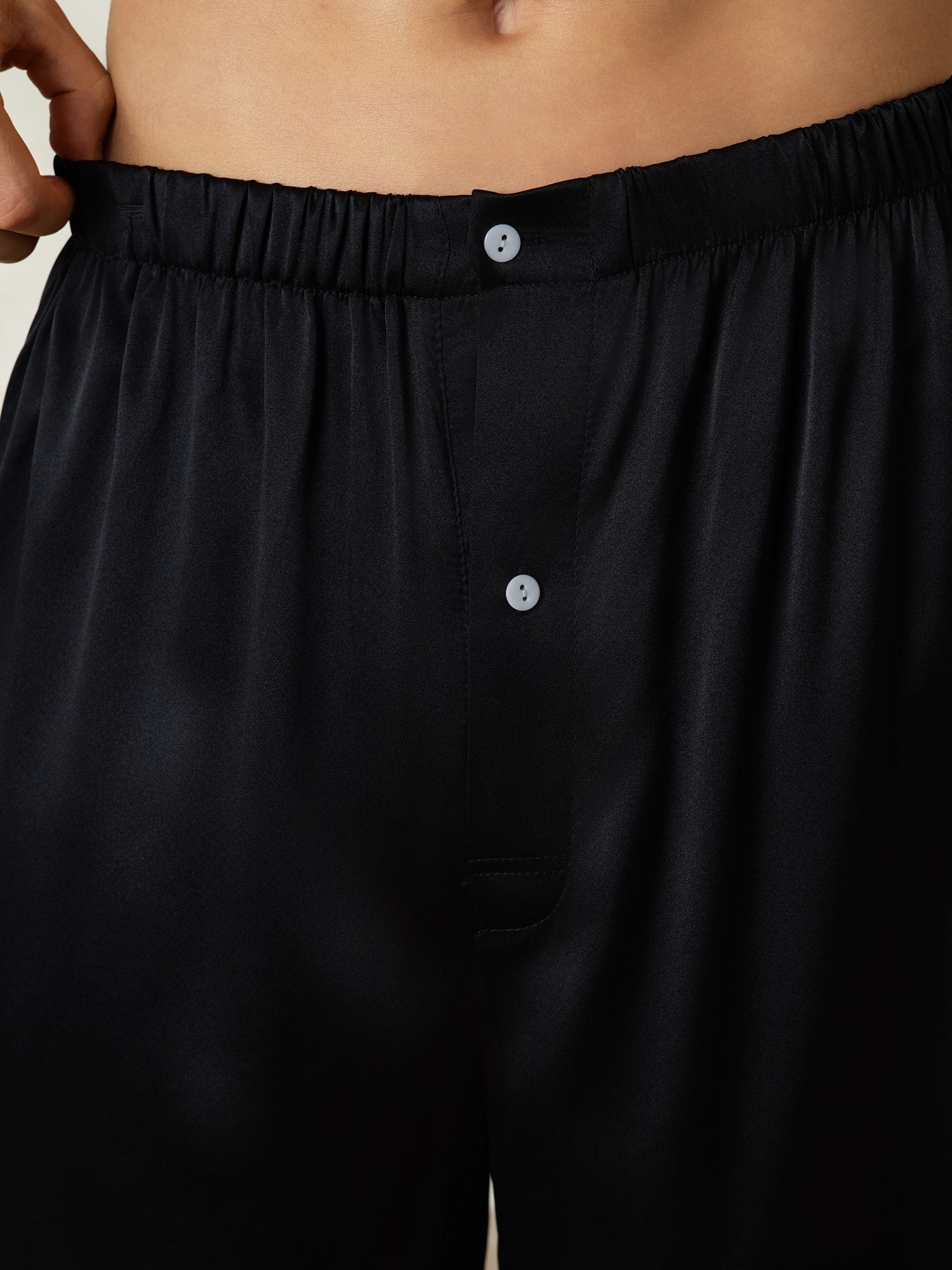 [Black] SilkSilky-AU Pure Silk Mens Sleep Bottoms 006