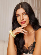 [Light Yellow] SilkSilky-AU Scrunchie 004
