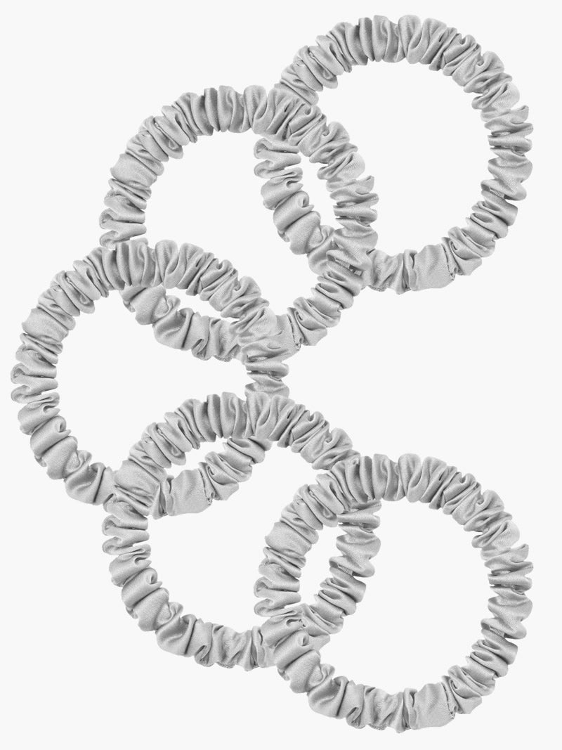 SilkSilky-AU 19Momme Pure Silk Scrunchie Silver 003